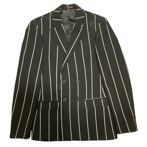 Black Pinstripe Suit: Size 36 Jacket and Size 30 Pants